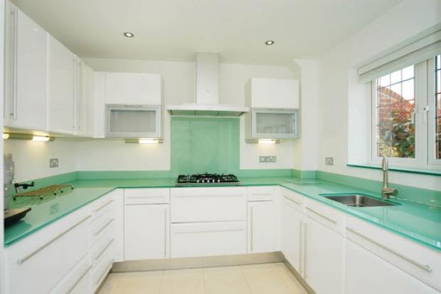 A controversial colour for a kitchen splashback and worktop?